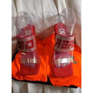 So real Heels Siler Rhinestone 6 Bling Logo Disco